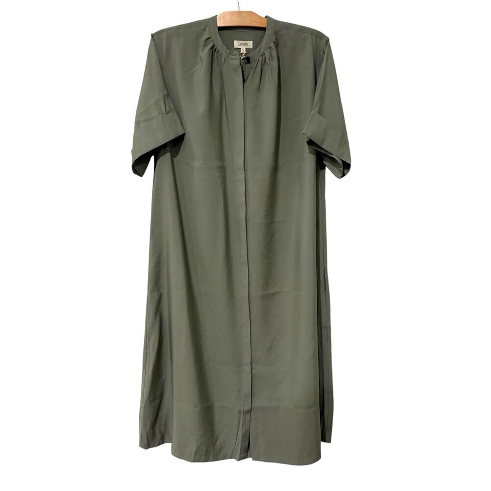 Haven Well Within | Midi Dress Short Sleeve Button Front Green NWT- Size XL